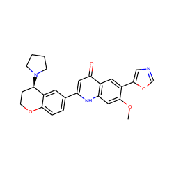 COc1cc2[nH]c(-c3ccc4c(c3)[C@H](N3CCCC3)CCO4)cc(=O)c2cc1-c1cnco1 ZINC000012354298