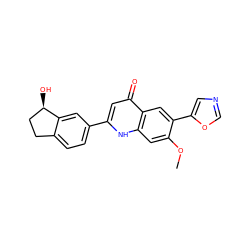 COc1cc2[nH]c(-c3ccc4c(c3)[C@H](O)CC4)cc(=O)c2cc1-c1cnco1 ZINC000012354270