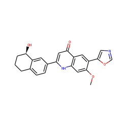 COc1cc2[nH]c(-c3ccc4c(c3)[C@H](O)CCC4)cc(=O)c2cc1-c1cnco1 ZINC000012354275