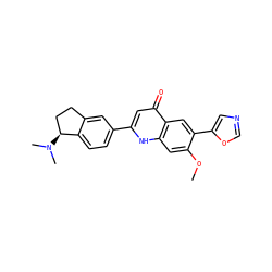 COc1cc2[nH]c(-c3ccc4c(c3)CC[C@@H]4N(C)C)cc(=O)c2cc1-c1cnco1 ZINC000013487623