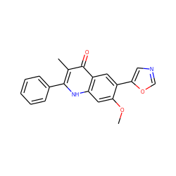 COc1cc2[nH]c(-c3ccccc3)c(C)c(=O)c2cc1-c1cnco1 ZINC000013487582