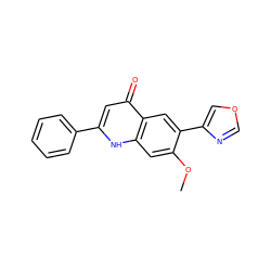 COc1cc2[nH]c(-c3ccccc3)cc(=O)c2cc1-c1cocn1 ZINC000012354240