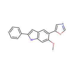 COc1cc2[nH]c(-c3ccccc3)cc2cc1-c1cnco1 ZINC000012354224