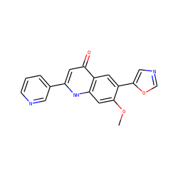 COc1cc2[nH]c(-c3cccnc3)cc(=O)c2cc1-c1cnco1 ZINC000013487577