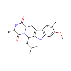 COc1cc2[nH]c3c(c2cc1C)C[C@H]1C(=O)N[C@@H](C)C(=O)N1[C@H]3CC(C)C ZINC000653810032