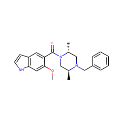 COc1cc2[nH]ccc2cc1C(=O)N1C[C@H](C)N(Cc2ccccc2)C[C@H]1C ZINC000013538756