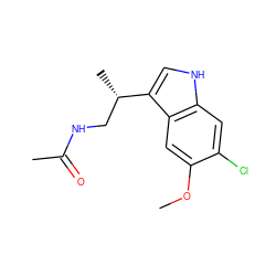 COc1cc2c([C@@H](C)CNC(C)=O)c[nH]c2cc1Cl ZINC000000021620