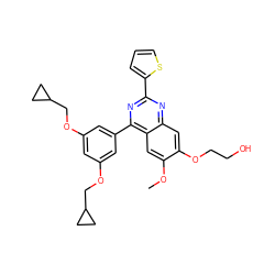 COc1cc2c(-c3cc(OCC4CC4)cc(OCC4CC4)c3)nc(-c3cccs3)nc2cc1OCCO ZINC000026730502