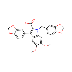 COc1cc2c(-c3ccc4c(c3)OCO4)c(C(=O)O)n(Cc3ccc4c(c3)OCO4)c2cc1OC ZINC000026006962