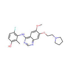 COc1cc2c(Nc3c(F)ccc(O)c3C)ncnc2cc1OCCN1CCCC1 ZINC000653853294