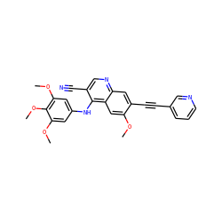 COc1cc2c(Nc3cc(OC)c(OC)c(OC)c3)c(C#N)cnc2cc1C#Cc1cccnc1 ZINC000014945480