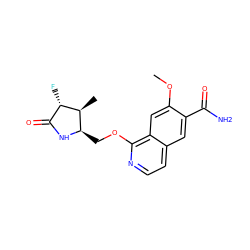 COc1cc2c(OC[C@H]3NC(=O)[C@H](F)[C@H]3C)nccc2cc1C(N)=O ZINC001772630590