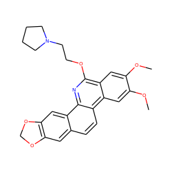 COc1cc2c(OCCN3CCCC3)nc3c4cc5c(cc4ccc3c2cc1OC)OCO5 ZINC001772820538