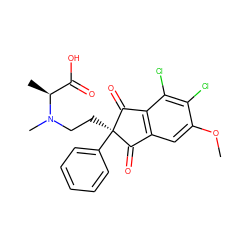 COc1cc2c(c(Cl)c1Cl)C(=O)[C@](CCN(C)[C@@H](C)C(=O)O)(c1ccccc1)C2=O ZINC000028571084