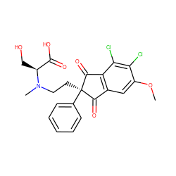 COc1cc2c(c(Cl)c1Cl)C(=O)[C@](CCN(C)[C@@H](CO)C(=O)O)(c1ccccc1)C2=O ZINC000028571017