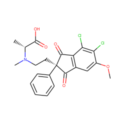 COc1cc2c(c(Cl)c1Cl)C(=O)[C@](CCN(C)[C@H](C)C(=O)O)(c1ccccc1)C2=O ZINC000028571339