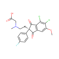 COc1cc2c(c(Cl)c1Cl)C(=O)[C@](CCN(C)CC(=O)O)(c1ccc(F)cc1)C2=O ZINC000028571707