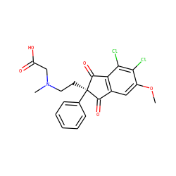 COc1cc2c(c(Cl)c1Cl)C(=O)[C@](CCN(C)CC(=O)O)(c1ccccc1)C2=O ZINC000028571782