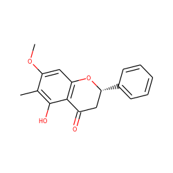 COc1cc2c(c(O)c1C)C(=O)C[C@@H](c1ccccc1)O2 ZINC000001627642