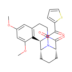 COc1cc2c(c(OC)c1)[C@@H]1[C@H]3CCC[C@@H](C(=O)N1CC2)N3C(=O)C(=O)c1cccs1 ZINC000035920517