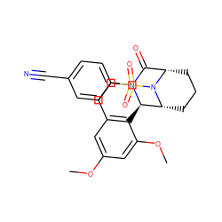 COc1cc2c(c(OC)c1)[C@@H]1[C@H]3CCC[C@@H](C(=O)N1CC2)N3S(=O)(=O)c1ccc(C#N)cc1 ZINC000058554823