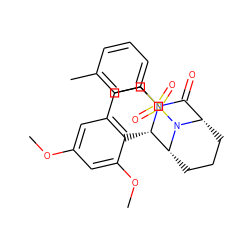 COc1cc2c(c(OC)c1)[C@H]1[C@H]3CCC[C@@H](C(=O)N1CC2)N3S(=O)(=O)c1cccc(C)c1 ZINC000058669774