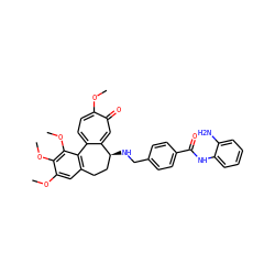 COc1cc2c(c(OC)c1OC)-c1ccc(OC)c(=O)cc1[C@@H](NCc1ccc(C(=O)Nc3ccccc3N)cc1)CC2 ZINC000299859134