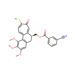 COc1cc2c(c(OC)c1OC)-c1ccc(SC)c(=O)cc1[C@@H](COC(=O)c1cccc(C#N)c1)C2 ZINC000013825451