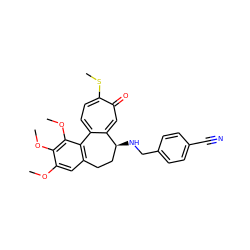 COc1cc2c(c(OC)c1OC)-c1ccc(SC)c(=O)cc1[C@@H](NCc1ccc(C#N)cc1)CC2 ZINC000001631526