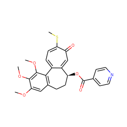 COc1cc2c(c(OC)c1OC)-c1ccc(SC)c(=O)cc1[C@@H](OC(=O)c1ccncc1)CC2 ZINC000005845251