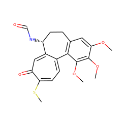 COc1cc2c(c(OC)c1OC)-c1ccc(SC)c(=O)cc1[C@H](NC=O)CC2 ZINC000001588902