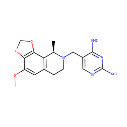 COc1cc2c(c3c1OCO3)[C@@H](C)N(Cc1cnc(N)nc1N)CC2 ZINC000003816419