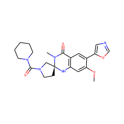 COc1cc2c(cc1-c1cnco1)C(=O)N(C)[C@]1(CCN(C(=O)N3CCCCC3)C1)N2 ZINC000028529535