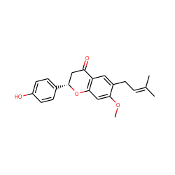 COc1cc2c(cc1CC=C(C)C)C(=O)C[C@@H](c1ccc(O)cc1)O2 ZINC000002554900