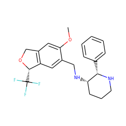 COc1cc2c(cc1CN[C@H]1CCCN[C@H]1c1ccccc1)[C@H](C(F)(F)F)OC2 ZINC000022448894