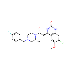 COc1cc2c(cc1Cl)NC(=O)N[C@@H]2CC(=O)N1CCN(Cc2ccc(F)cc2)C[C@H]1C ZINC000028530525