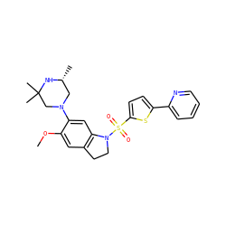 COc1cc2c(cc1N1C[C@@H](C)NC(C)(C)C1)N(S(=O)(=O)c1ccc(-c3ccccn3)s1)CC2 ZINC000052637058