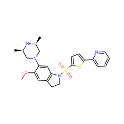 COc1cc2c(cc1N1C[C@H](C)N[C@H](C)C1)N(S(=O)(=O)c1ccc(-c3ccccn3)s1)CC2 ZINC000028960737