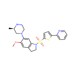 COc1cc2c(cc1N1CCN[C@H](C)C1)N(S(=O)(=O)c1ccc(-c3ccccn3)s1)CC2 ZINC000028960753