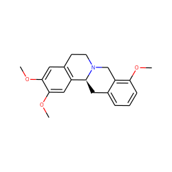 COc1cc2c(cc1OC)[C@@H]1Cc3cccc(OC)c3CN1CC2 ZINC000096930027
