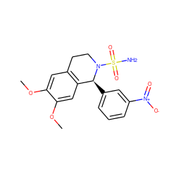 COc1cc2c(cc1OC)[C@H](c1cccc([N+](=O)[O-])c1)N(S(N)(=O)=O)CC2 ZINC000040875947