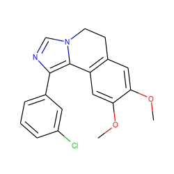 COc1cc2c(cc1OC)-c1c(-c3cccc(Cl)c3)ncn1CC2 ZINC000084587474