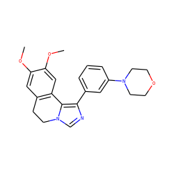 COc1cc2c(cc1OC)-c1c(-c3cccc(N4CCOCC4)c3)ncn1CC2 ZINC000084617132