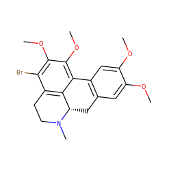 COc1cc2c(cc1OC)-c1c(OC)c(OC)c(Br)c3c1[C@H](C2)N(C)CC3 ZINC000012416784