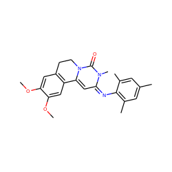 COc1cc2c(cc1OC)-c1c/c(=N/c3c(C)cc(C)cc3C)n(C)c(=O)n1CC2 ZINC000013704092