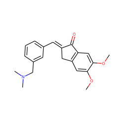 COc1cc2c(cc1OC)C(=O)/C(=C/c1cccc(CN(C)C)c1)C2 ZINC000040873318