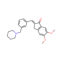 COc1cc2c(cc1OC)C(=O)/C(=C/c1cccc(CN3CCCCC3)c1)C2 ZINC000040403844