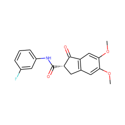 COc1cc2c(cc1OC)C(=O)[C@@H](C(=O)Nc1cccc(F)c1)C2 ZINC000473155032