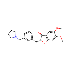 COc1cc2c(cc1OC)C(=O)[C@@H](Cc1cccc(CN3CCCC3)c1)O2 ZINC000040404764