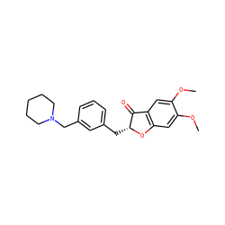 COc1cc2c(cc1OC)C(=O)[C@@H](Cc1cccc(CN3CCCCC3)c1)O2 ZINC000040897932